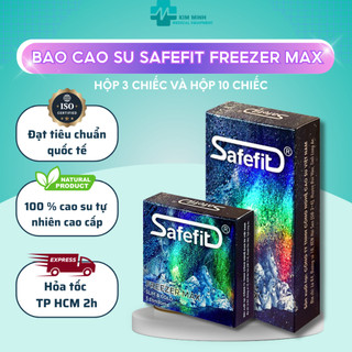 Bao cao su Safefit FreeMax siêu mỏng mát lạnh size 49 hộp 3 chiếc, 10 chiếc