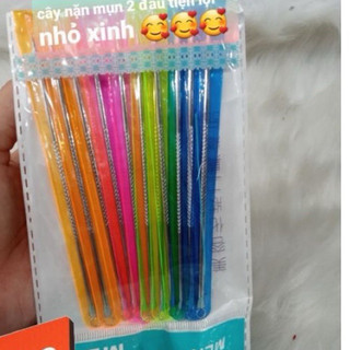 set 12 cây nặn mụn đầu đen MLN ♦️GIÁ RẺ♦️ thép không rĩ, dùng nặn mụn chuyên nghiệp, nặn mụn trong tiệm Spa