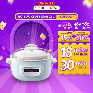 Nồi nấu chậm 2,5l bear chính hãng đa năng nấu cháo, chưng yến bảo hành 18 tháng - sube003