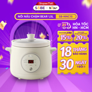 Nồi nấu chậm bear 1,5l đa năng nấu cháo, hầm giữ ấm bản tiếng việt -sb-nnc15- bảo hành 18 tháng