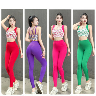 Bộ quần áo thể thao hoạ tiết gym,yoga,jumba kèm mút