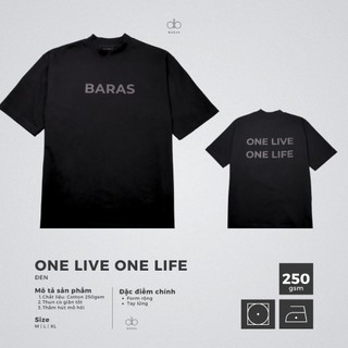 Áo thun nam form rộng one live one life - baras vietnam