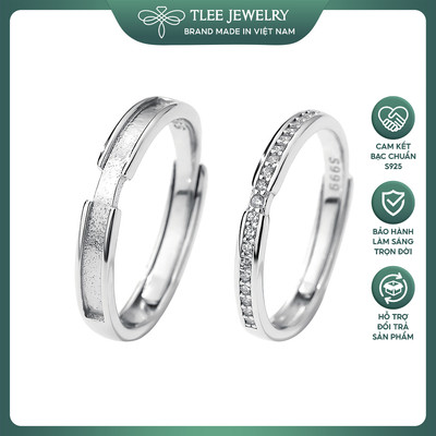 Nhẫn đôi bạc nữ TLEE, nhẫn bạc 925 đeo nam nữ REALLY LOVE sang trọng TLEE JEWELRY
