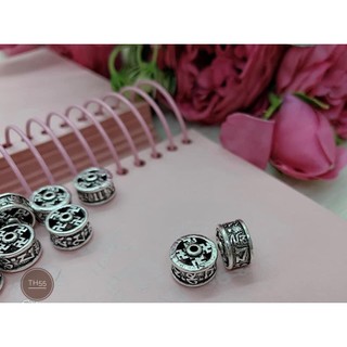 Charm bạc 925 lu thống khắc chú Omani và chữ Vạn-Minh Tâm Jewelry