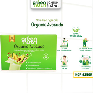 Sữa hạt ngũ cốc vị bơ - organic avocado green nutri dạng hộp 625gr