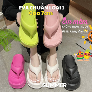  Dép xỏ ngón nữ Eva đế cao 7cm đi chơi đi biển 5 màu lựa chọn kiểu dáng thời trang Hàn Quốc 
