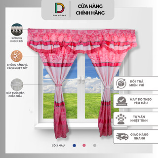 Rèm cửa sổ vải gấm hoa văn bông hồng nổi xẻ giữa loại 1 chống nắng mcvip02n | duy hoàng decor