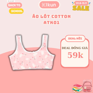 Áo lót bé gái tuổi dậy thì IKun ATK01 cotton mềm mịn, thoáng khí, in hình họa tiết dễ thương