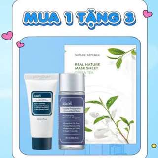 1 toner 30ml + 1 kem dưỡng 20g + 1 mặt nạ nature