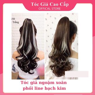 Tóc giả ngoặm xoăn phối line bạch kim ❤️FREESHIP❤️ mã n50