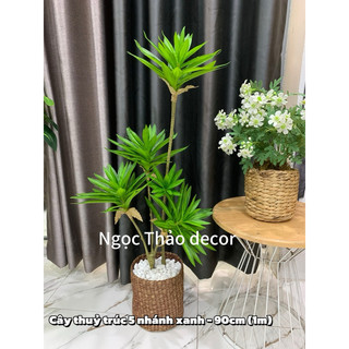 Cây thuỷ trúc, cây phát lộc 90cm giả, cây hoa giả, cây giả trang trí,decor phòng