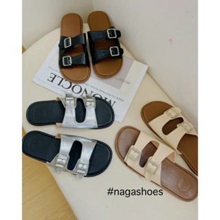 DÉP NAGASHOES  DÉP MŨI TRÒN HAI QUAI ĐÍNH KHÓA NAD301