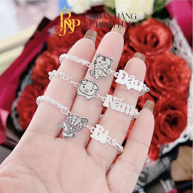 Lắc tay khắc tên BNP Theo yêu cầu con giáp liền, bạc  LTDKT