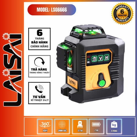 MÁY CÂN BẰNG LASER LAISAI CHÍNH HÃNG LSG 6666 12 TIA SIÊU SÁNG, BẢO HÀNH 12 THÁNG KÈM HỘP ĐỰNG MÁY