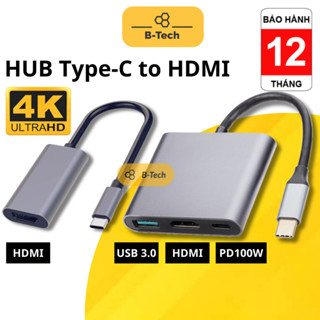 Hub Type C to HDMI - Cổng chuyển đổi type C to HDMI, thunderbolt USB 3.0, PD Type-C cho Laptop, Samsungdex -B-Tech