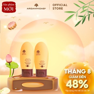  Dầu gội kiềm dầu tạo phồng chân tóc và dầu xả siêu dưỡng ẩm phục hồi tóc hư tổn Arganmidas 50ml