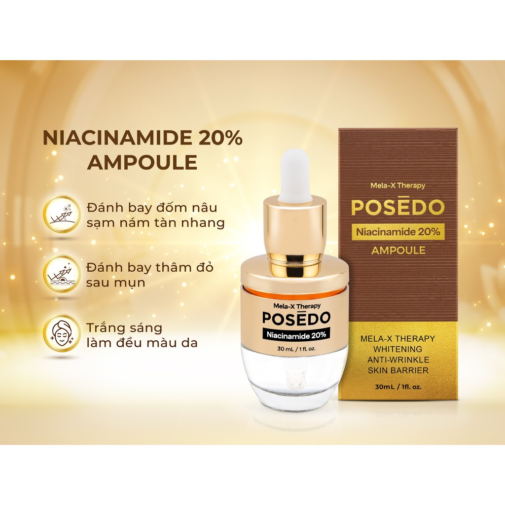Serum Trắng Da Mờ Nám 20% Niacinamide POSEDO 30ML