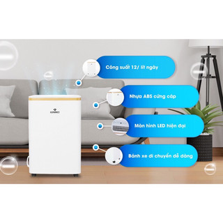 ( tặng phích cắm có hoặc ko tuỳ đợt ) Máy hút ẩm Kosmen KM-12N