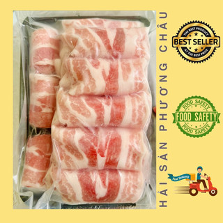 Ba chỉ heo cuộn - ba rọi heo thái mỏng nhúng lẩu nướng 500g