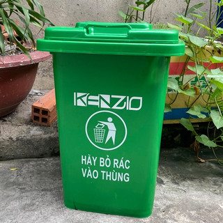 Thùng rác nhựa 30 lít KENZIO - màu Xanh, Vàng và Cam, thùng rác gia đình, thùng rác công cộng
