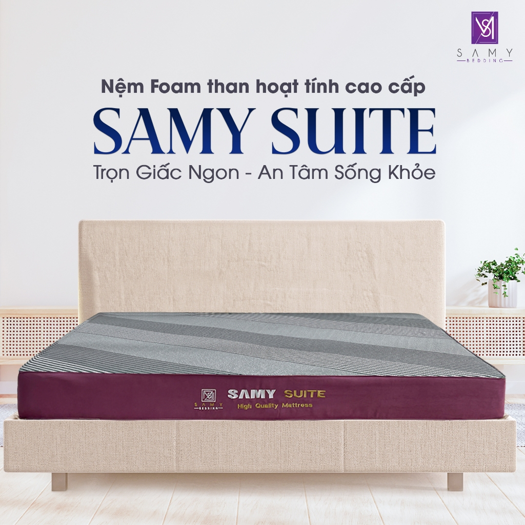 Nệm Foam Than Hoạt Tính SAMY SUITE kháng khuẩn êm ái