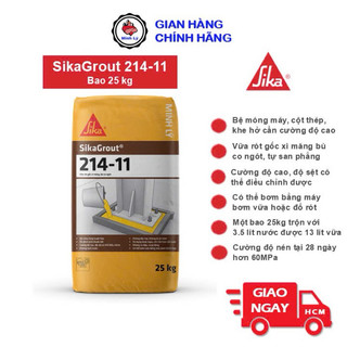 [Hỏa Tốc] Vữa Rót Cường Độ Cao SikaGrout 214-11 Không Co Ngót Bao 25kg Sika - Cửa hàng Điện nước Minh Lý