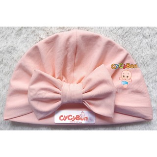 Mũ Nón Turban Cho Bé Gái Màu Hồng Da Chất Vải Cotton Có Đủ Kiểu Nơ Nút