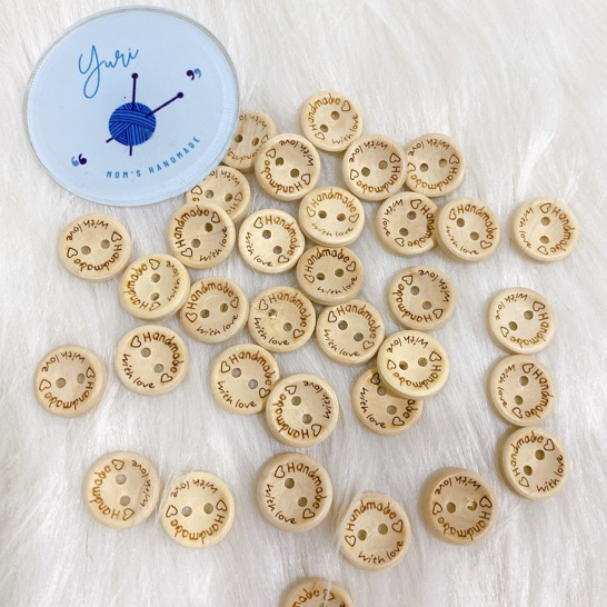 Nút gỗ handmade đủ size, túi 10c