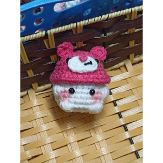 Móc Khoá Nấm Len Đội Mũ Cute
