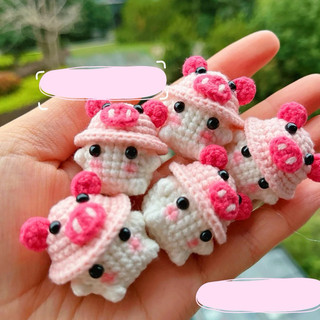 Móc Khoá Nấm Len Đội Mũ Cute