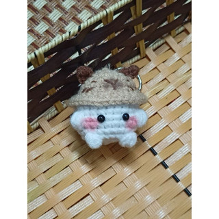 Móc Khoá Nấm Len Đội Mũ Cute