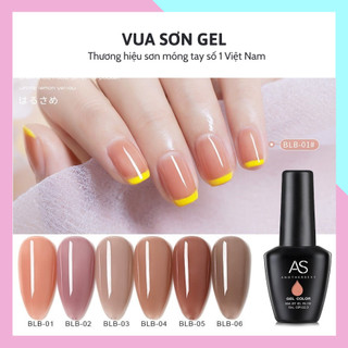 Sơn gel AS thạch móng tay dùng máy hơ tone màu nâu tây hot hit VUA SƠN AS mã BLB 15ml