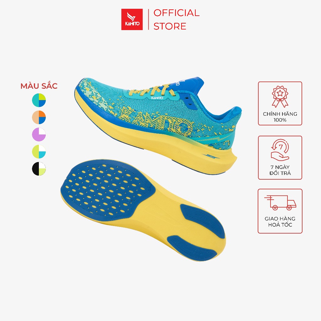 Giày chạy bộ Kamito Magic Run, trọng lượng nhẹ, đệm giữa êm ái, form vừa vặn, dành cho người chân bè
