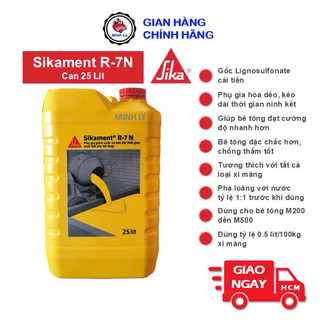 [Hỏa Tốc HCM] Phụ Gia Siêu Dẻo Sikament R7 N Tăng Cường Độ và Độ Sụt Cho Bê Tông Can 25 lít Sika