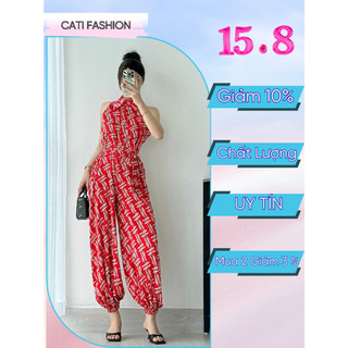 Bộ jumpsuit lụa Cati thắt eo bo gấu sang chảnh 3 màu A1326