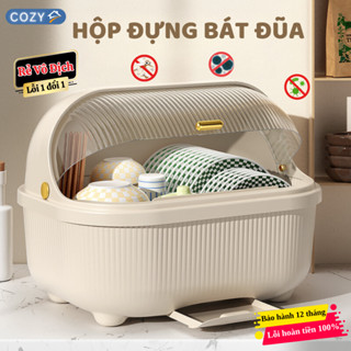 Hộp đựng chén bát đĩa có nắp đậy, tủ bếp chống côn trùng, bụi bẩn, giá đựng bát đũa thoát nước