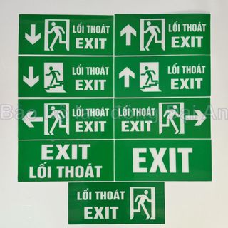 BIỂN THOÁT HIỂM EXIT DẠ QUANG KÍCH THƯỚC (35 X 15cm)- Hình thật