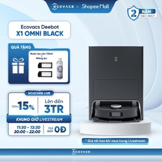 Robot hút bụi lau sàn ecovacs x1 omni - robot hút bụi giặt giẻ đổ rác lực hút 5000pa - bh 24t tặng phụ kiện
