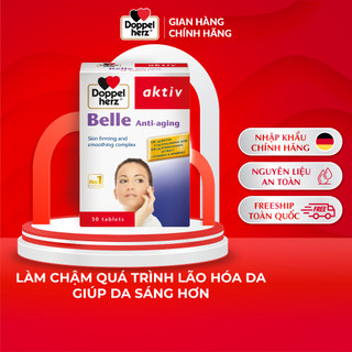 Viên uống đẹp da Doppelherz Belle Anti Aging hỗ trợ làm chậm quá trình lão hoá da, đẩy lùi nám da, nếp nhăn (Hộp 30v)