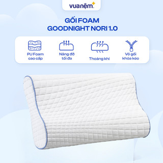 Gối Foam Goodnight Nori Gối Công Thái Học 30*60cm Lượn Sóng Nâng Đỡ Cổ Vai Gáy Độc Quyền Vua Nệm