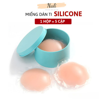 Hộp 5 Cặp Miếng Dán Ngực Silicon Bảo Vệ Đầu Ti Chống Lộ Sử Dụng Nhiều Lần NL003