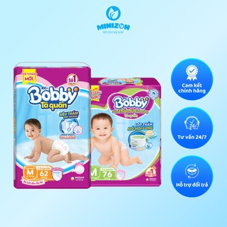Tã/Bỉm Quần Bobby NB1/ NB2/ SS70/ S56/ LD68/ LQ68/ XL62 Cho Bé | Minizon Kids