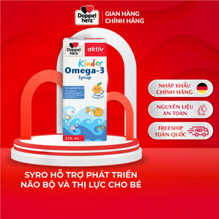 Siro omega 3 cho bé Doppelherz Kinder Omega-3 Syrup hỗ trợ phát triển não bộ và thị lực cho bé (Chai 250ml)