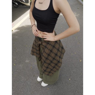 Chân váy ngắn plaid họa tiết caro mix layer THEM Studio – Oversize unisex, street style