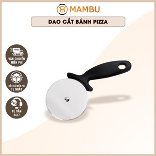 Dao cắt bánh Pizza - Dụng cụ cắt bánh Pizza lưỡi tròn tay cầm đen - Dụng cụ làm bánh