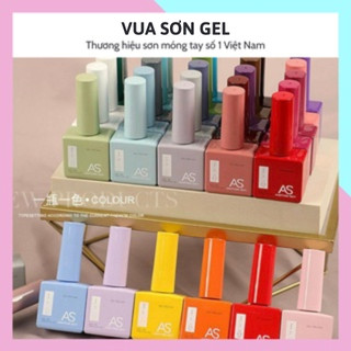 Sơn gel AS mẫu mới chai vuông móng tay dùng máy hơ tone màu trắng nước gạo đỏ vàng xanh VUA SƠN AS 15ml