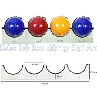 Giá treo nón bảo hộ lao động 4 ngăn COV 980x170cm