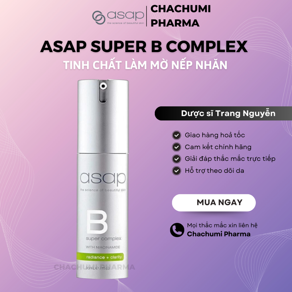 Serum Super B Complex Asap 30ml dưỡng sáng da, giảm mụn