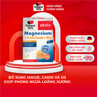 Viên uống bổ sung Canxi phòng ngừa loãng xương Doppelherz Magnesium + Calcium + D3 (Hộp 30 viên)