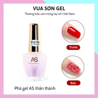 Bộ dụng cụ gồm nước phá gel AS phá sơn móng tay hiệu quả cây cạo gel và kẹp ủ móng tay VUA SƠN AS 15ml